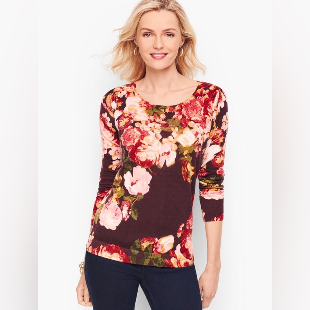 Talbots Gathered  Shoulder Merino Sweater - Size MP